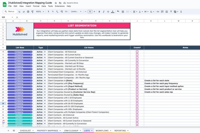 HubSolved - List Segmentation